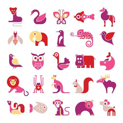 Animal vector icon set