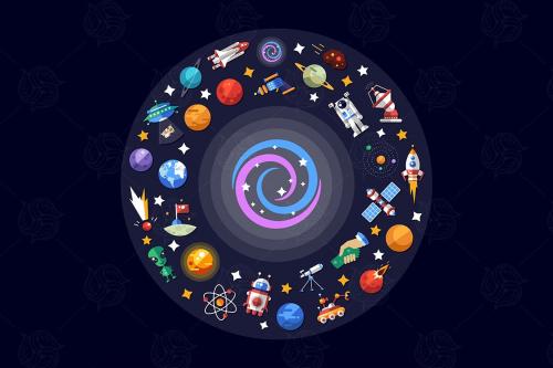 The Space - Flat Design Style Illustration