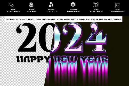 Happy New Year 2024 Liquid Text Effect Photoshop Happy New Year 2024 Liquid Text Effect Photoshop