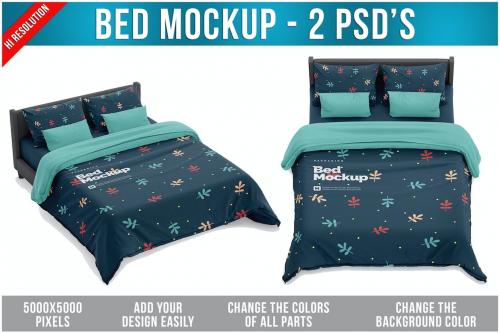 Bed Mockup - 2 PSD'S Bed Mockup - 2 PSD'S