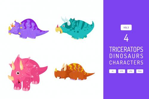 Cute Triceratops - Dinosaurs Character Vol.3 Cute Triceratops - Dinosaurs Character Vol.3
