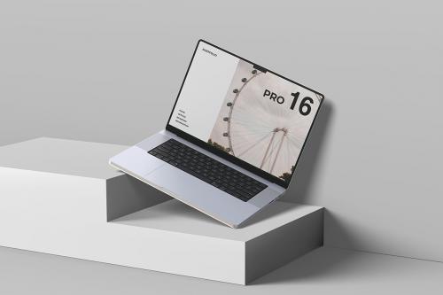 Floating MacBook Pro 16 inch Mockup Floating MacBook Pro 16 inch Mockup