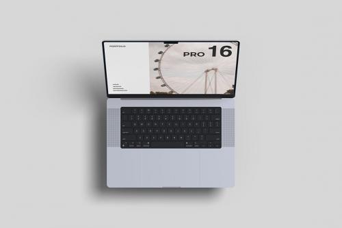 Floating MacBook Pro 16 inch Mockup Floating MacBook Pro 16 inch Mockup