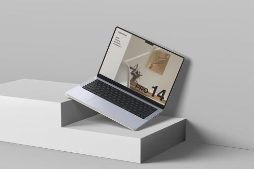 Floating MacBook Pro 14 inch Mockup Floating MacBook Pro 14 inch Mockup