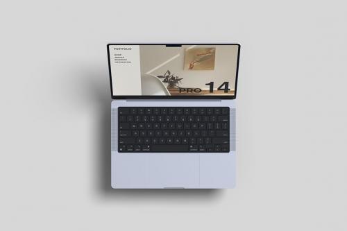 Floating MacBook Pro 14 inch Mockup Floating MacBook Pro 14 inch Mockup