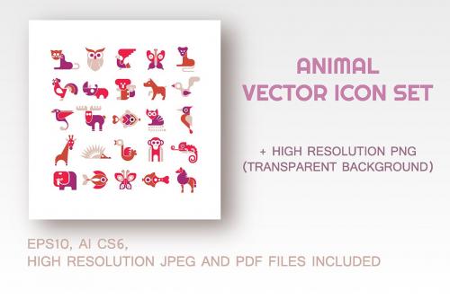 Animal vector icon set Animal vector icon set