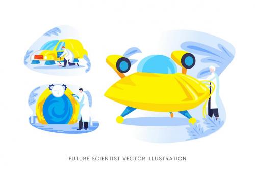 Future Scientist Vector Character Set Future Scientist Vector Character Set