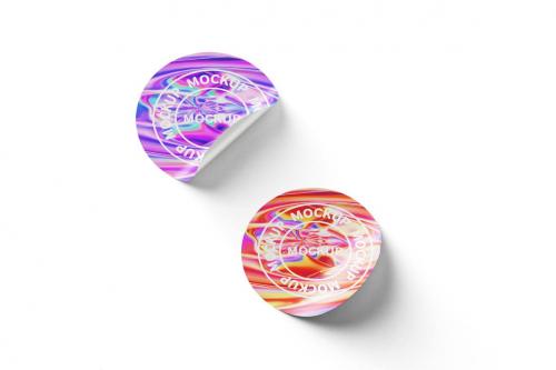 round sticker mockup design round sticker mockup design