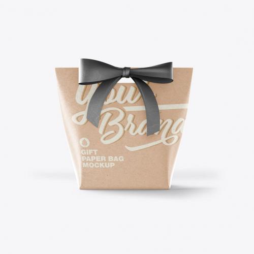Paper Bag with Bow Mocklup Paper Bag with Bow Mocklup