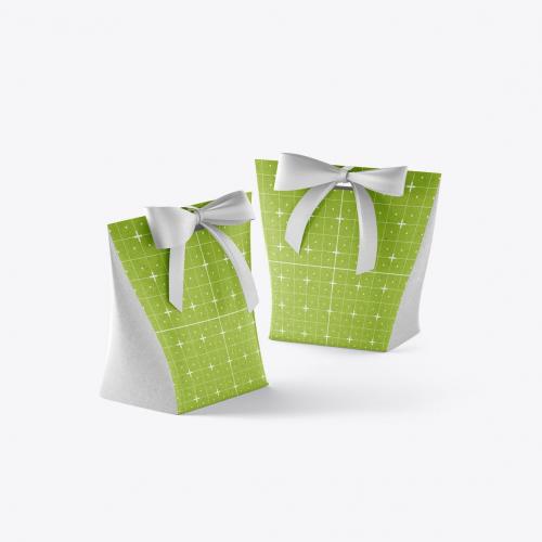 Paper Bag with Bow Mocklup Paper Bag with Bow Mocklup
