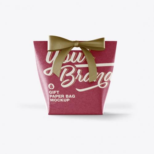Paper Bag with Bow Mocklup Paper Bag with Bow Mocklup