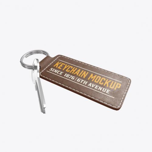 Natutal Leather Keychain Mockup Natutal Leather Keychain Mockup