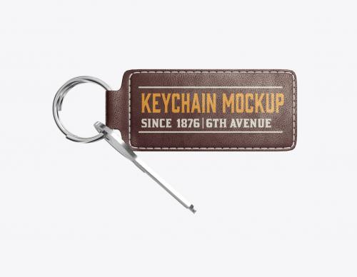 Natutal Leather Keychain Mockup Natutal Leather Keychain Mockup