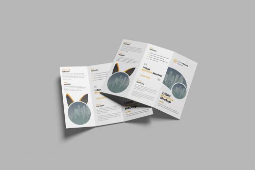 Zig-Zag Trifold Brochure Mockup Zig-Zag Trifold Brochure Mockup