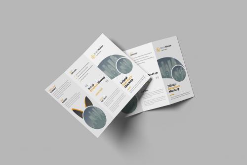 Zig-Zag Trifold Brochure Mockup Zig-Zag Trifold Brochure Mockup