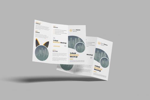 Zig-Zag Trifold Brochure Mockup Zig-Zag Trifold Brochure Mockup