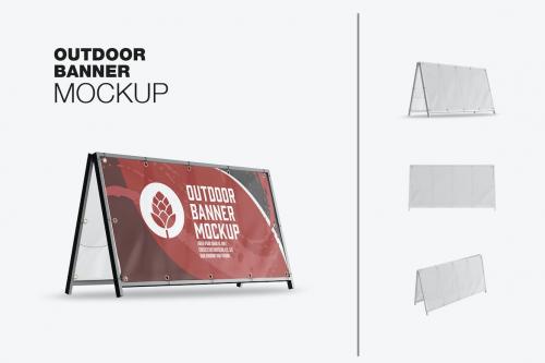Outdoor Fabric Banner Mockup Outdoor Fabric Banner Mockup