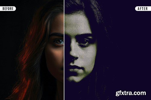 Pixel Halftone Photo Effect C3EQT2R