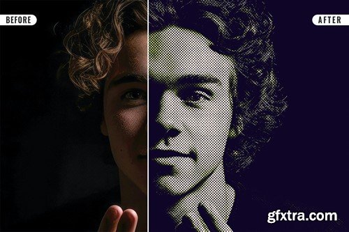 Pixel Halftone Photo Effect C3EQT2R