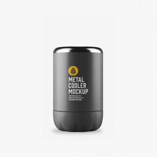 Metallic Bottle Cooler Mockup Metallic Bottle Cooler Mockup