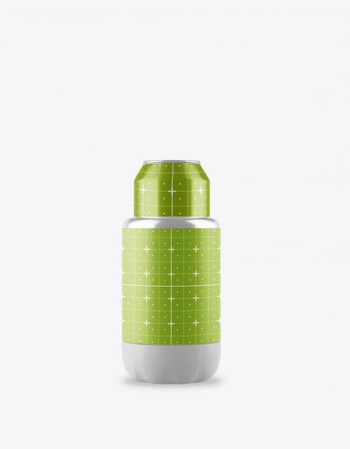 Metallic Bottle Cooler Mockup Metallic Bottle Cooler Mockup