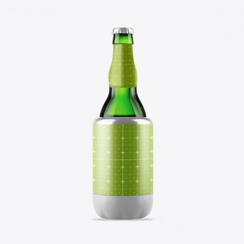 Metallic Bottle Cooler Mockup Metallic Bottle Cooler Mockup
