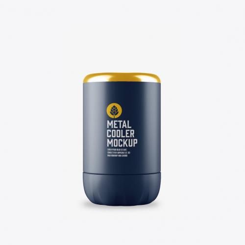 Metallic Bottle Cooler Mockup Metallic Bottle Cooler Mockup