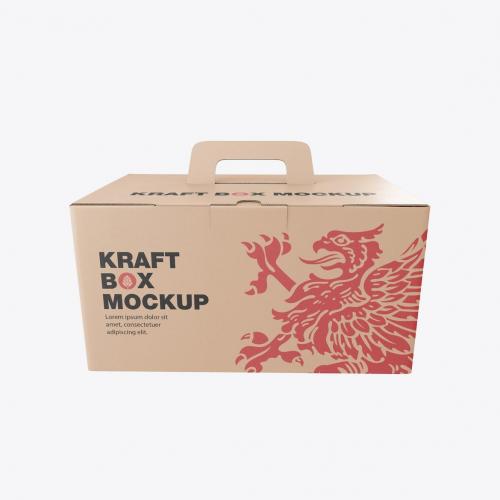 Classic Paper Box with Handle Mockup Classic Paper Box with Handle Mockup