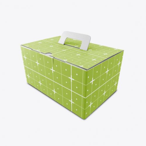 Classic Paper Box with Handle Mockup Classic Paper Box with Handle Mockup