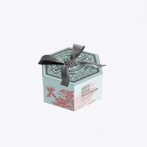 Kraft Box with Bow Mockup Kraft Box with Bow Mockup