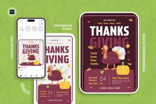 Dark & Light Thanksgiving Day Flyer Template Dark & Light Thanksgiving Day Flyer Template