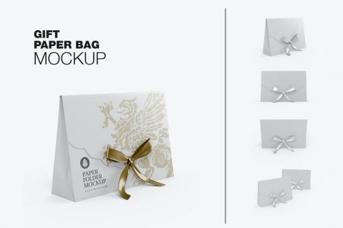 Kraft Paper Folder with Bow mockup Kraft Paper Folder with Bow mockup