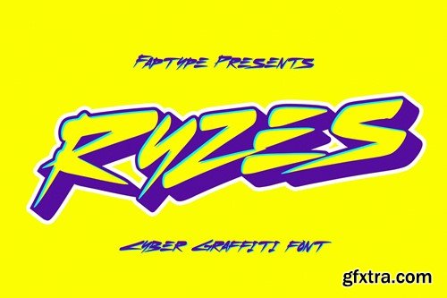 Ryzes | Cyber Graffiti Font Vol.4, 91598870