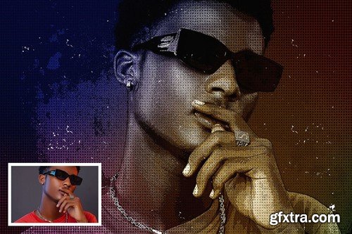 Halftone Dots Photo Effects 4ZXM7VV Halftone Dots Photo Effects 4ZXM7VV