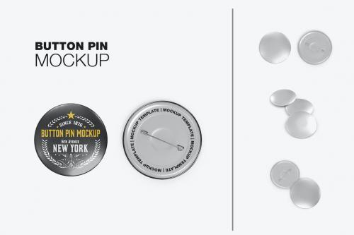 Standard Metallic Button Pins Mockup Standard Metallic Button Pins Mockup