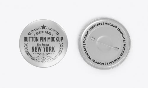 Standard Metallic Button Pins Mockup Standard Metallic Button Pins Mockup
