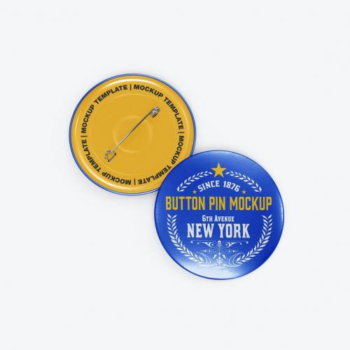 Standard Metallic Button Pins Mockup Standard Metallic Button Pins Mockup