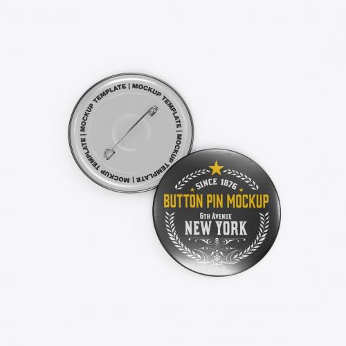Standard Metallic Button Pins Mockup Standard Metallic Button Pins Mockup