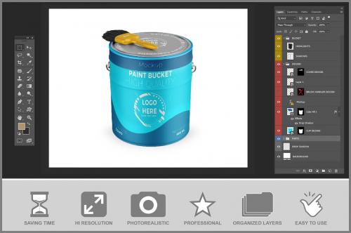 Paint Bucket Mockup PSD Paint Bucket Mockup PSD