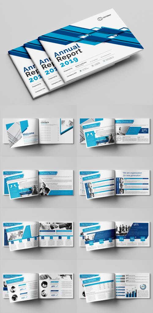 Annual Report Layout with Blue Accents - 293224276