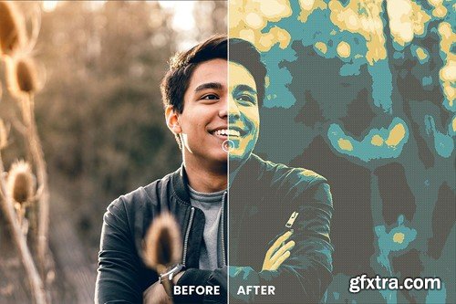 Halftone Photo Effect 5HFU2Q4 Halftone Photo Effect 5HFU2Q4