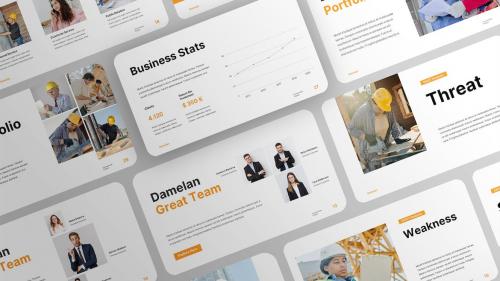 White Orange Modern Business Construction Profile White Orange Modern Business Construction Profile