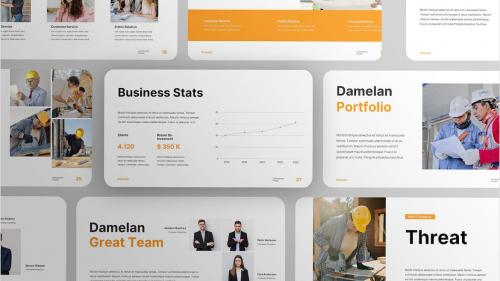 White Orange Modern Business Construction Profile White Orange Modern Business Construction Profile