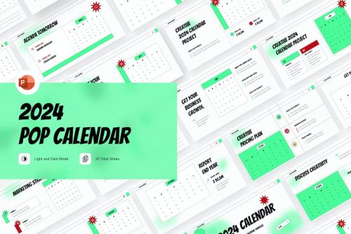 2024 Pop Art Calendar PowerPoint Template 2024 Pop Art Calendar PowerPoint Template