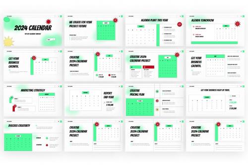 2024 Pop Art Calendar PowerPoint Template 2024 Pop Art Calendar PowerPoint Template