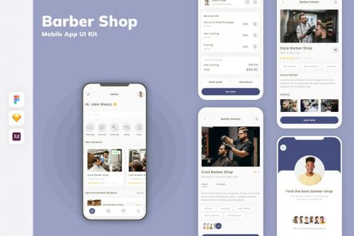 Barber Shop Mobile App UI Kit