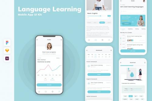 Language Learning Mobile App UI Kit Language Learning Mobile App UI Kit