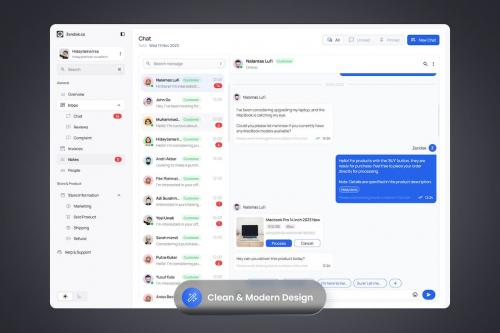 Zendisk - Message Chat Dashboard UI Kit Template Zendisk - Message Chat Dashboard UI Kit Template