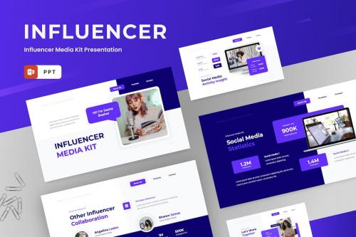 Influencer Media Kit PowerPoint Template Influencer Media Kit PowerPoint Template