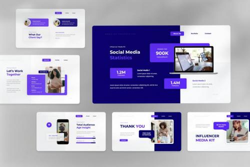 Influencer Media Kit PowerPoint Template Influencer Media Kit PowerPoint Template